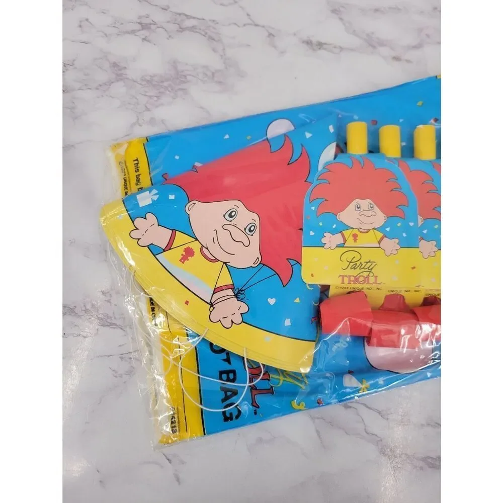 Vintage 90s Troll Birthday Party Favors Set